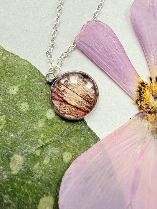 Pressed Floral Necklace - Hellebore and Sterling Silver Plated Chain